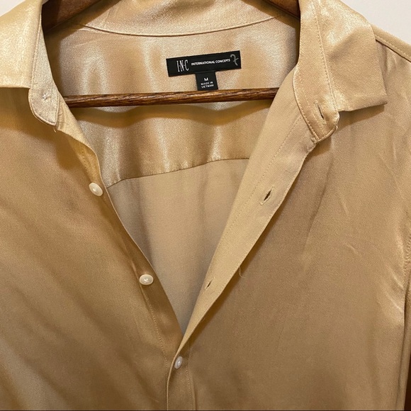 Chic I.N.C Gold Oversized Blouse - Picture 2 of 3